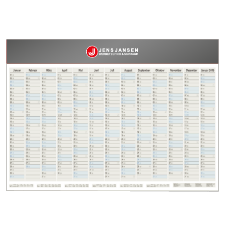 Jahresplaner – einseitig
