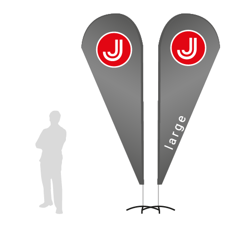 Beachflag Drop | Large (350 cm) | beidseitig bedruckt